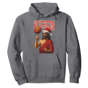 Jesus Basketball Christmas Hoodie He Is Rizzin TS14 Charcoal Print Your Wear