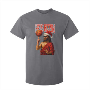 Jesus Basketball Christmas T Shirt For Kid He Is Rizzin TS14 Charcoal Print Your Wear