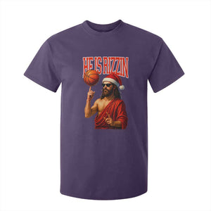 Jesus Basketball Christmas T Shirt For Kid He Is Rizzin TS14 Purple Print Your Wear