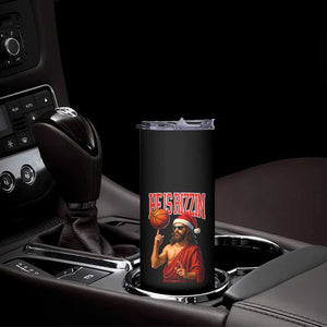 Jesus Basketball Christmas Skinny Tumbler He Is Rizzin TS14 Print Your Wear