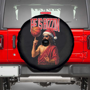 Jesus Basketball Christmas Spare Tire Cover He Is Rizzin TS14 Black Print Your Wear