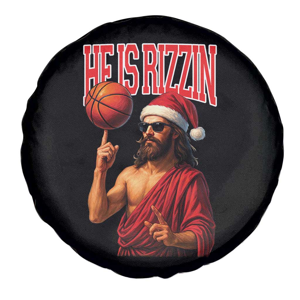 Jesus Basketball Christmas Spare Tire Cover He Is Rizzin TS14 Print Your Wear