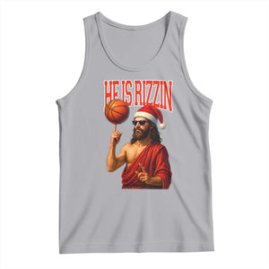 Jesus Basketball Christmas Tank Top He Is Rizzin TS14 Athletic Heather Print Your Wear