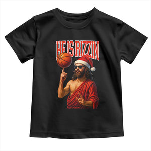 Jesus Basketball Christmas Toddler T Shirt He Is Rizzin TS14 Black Print Your Wear
