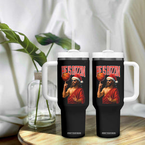 Jesus Basketball Christmas Tumbler With Handle He Is Rizzin TS14 Print Your Wear