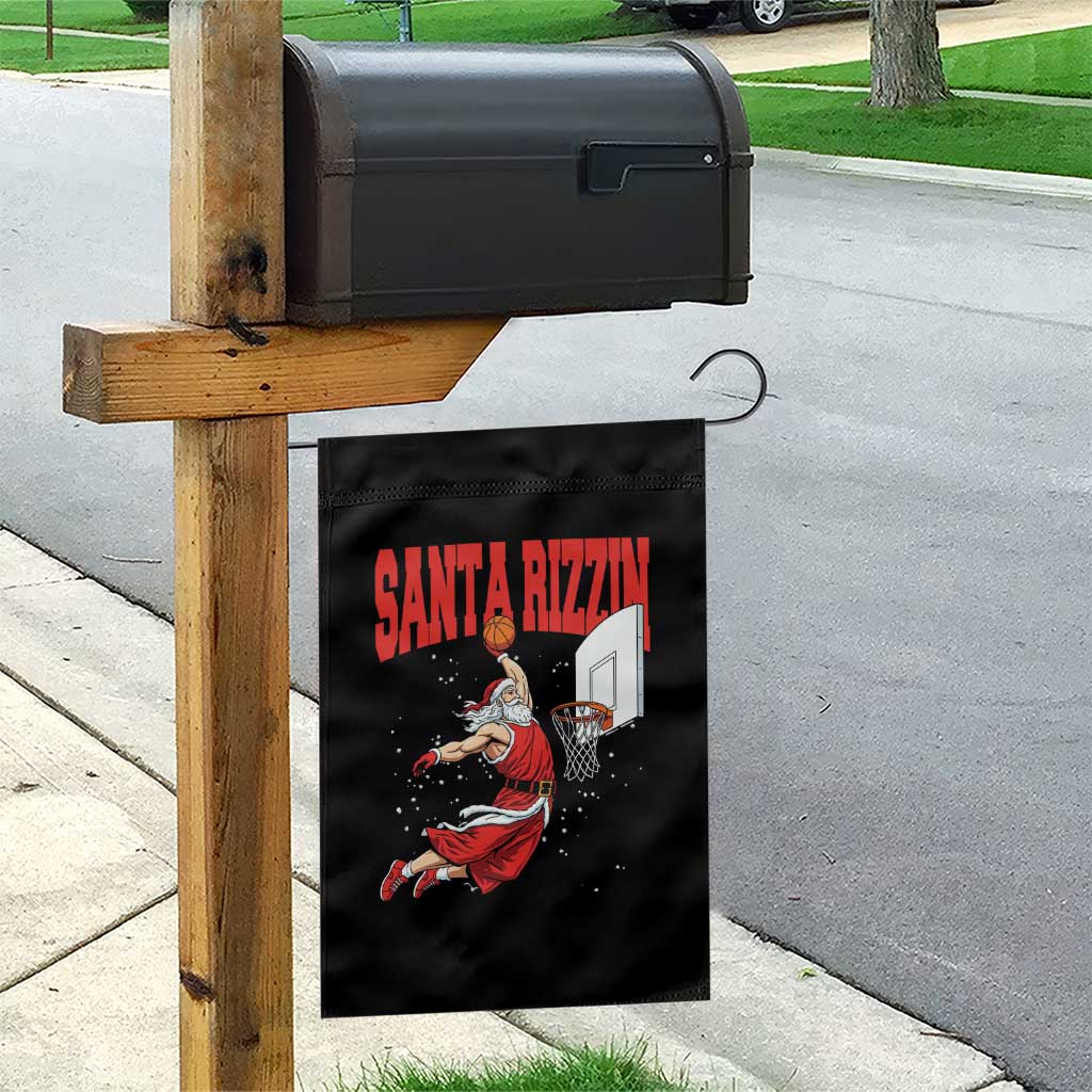 Santa Basketball Christmas Garden Flag He Is Rizzin TS14 Print Your Wear