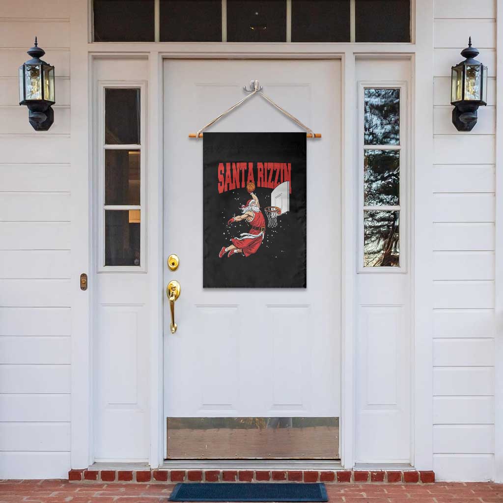 Santa Basketball Christmas Garden Flag He Is Rizzin TS14 Print Your Wear