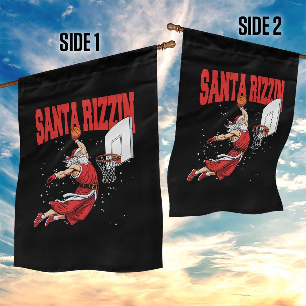 Santa Basketball Christmas Garden Flag He Is Rizzin TS14 Print Your Wear