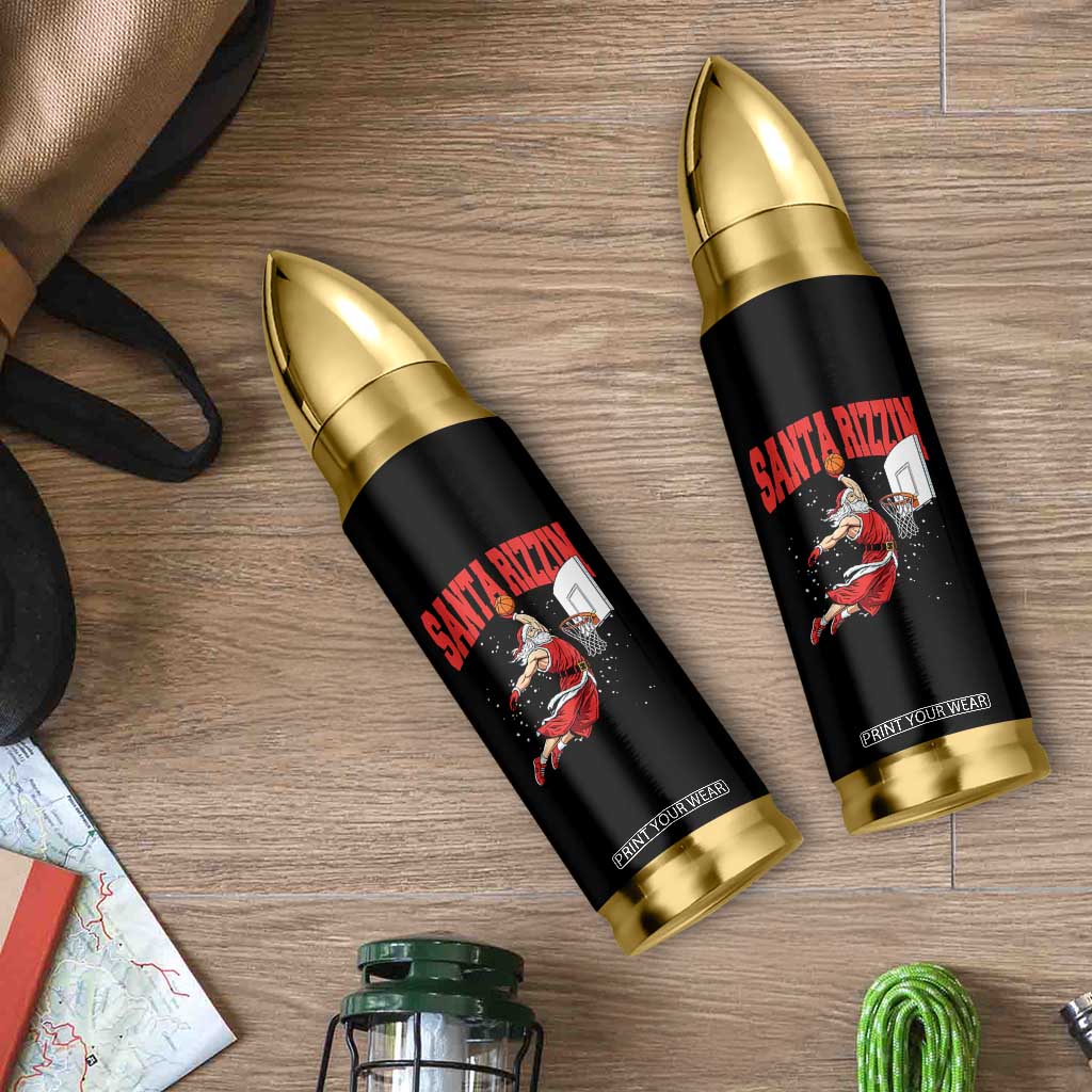 Santa Basketball Christmas Bullet Tumbler He Is Rizzin TS14 Print Your Wear