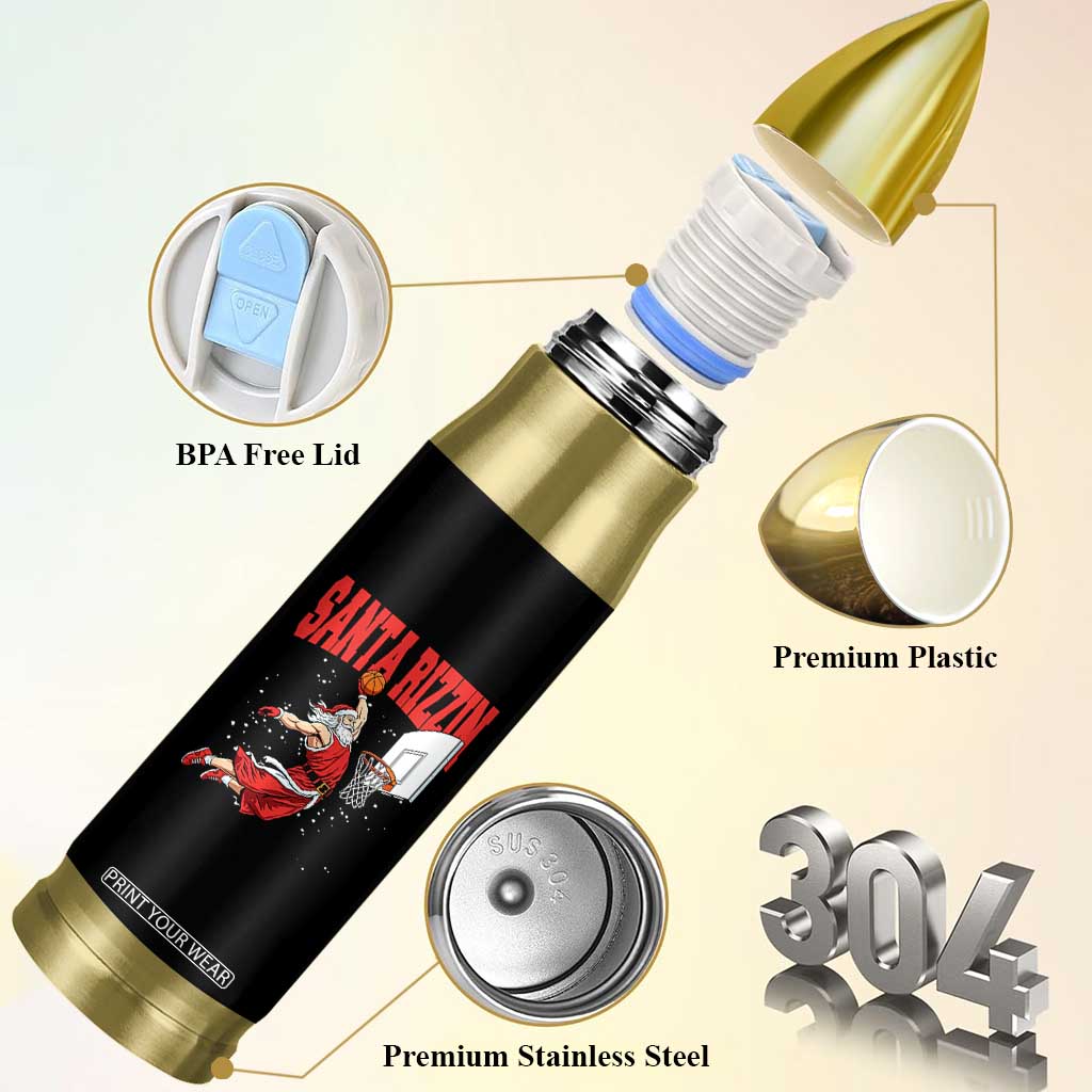 Santa Basketball Christmas Bullet Tumbler He Is Rizzin TS14 Print Your Wear