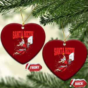 Santa Basketball Xmas Ceramic Ornament He Is Rizzin TS14 Print Your Wear