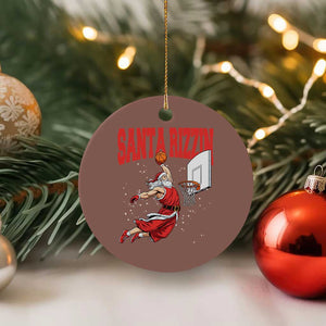 Santa Basketball Xmas Ceramic Ornament He Is Rizzin TS14 1pc Mocha Print Your Wear