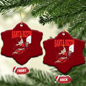 Santa Basketball Xmas Ceramic Ornament He Is Rizzin TS14 Print Your Wear