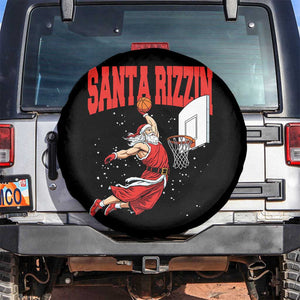 Santa Basketball Christmas Spare Tire Cover He Is Rizzin TS14 No hole Black Print Your Wear