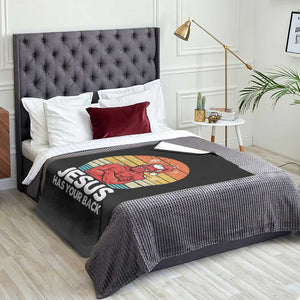 Funny Satan Christmas Throw Blanket Jesus Has Your Back TS14 Print Your Wear