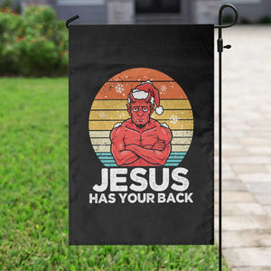 Funny Satan Christmas Garden Flag Jesus Has Your Back TS14 Print Your Wear