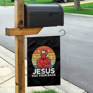 Funny Satan Christmas Garden Flag Jesus Has Your Back TS14 Print Your Wear