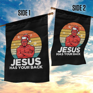 Funny Satan Christmas Garden Flag Jesus Has Your Back TS14 Print Your Wear