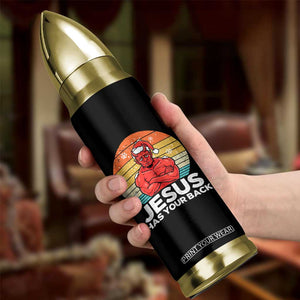 Funny Satan Christmas Bullet Tumbler Jesus Has Your Back TS14 Print Your Wear