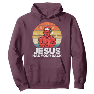 Funny Satan Christmas Hoodie Jesus Has Your Back TS14 Maroon Print Your Wear