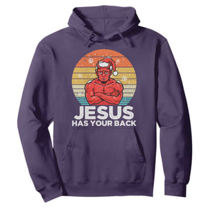Funny Satan Christmas Hoodie Jesus Has Your Back TS14 Purple Print Your Wear
