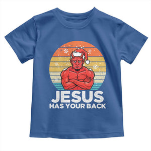 Funny Satan Christmas Toddler T Shirt Jesus Has Your Back TS14 Royal Blue Print Your Wear