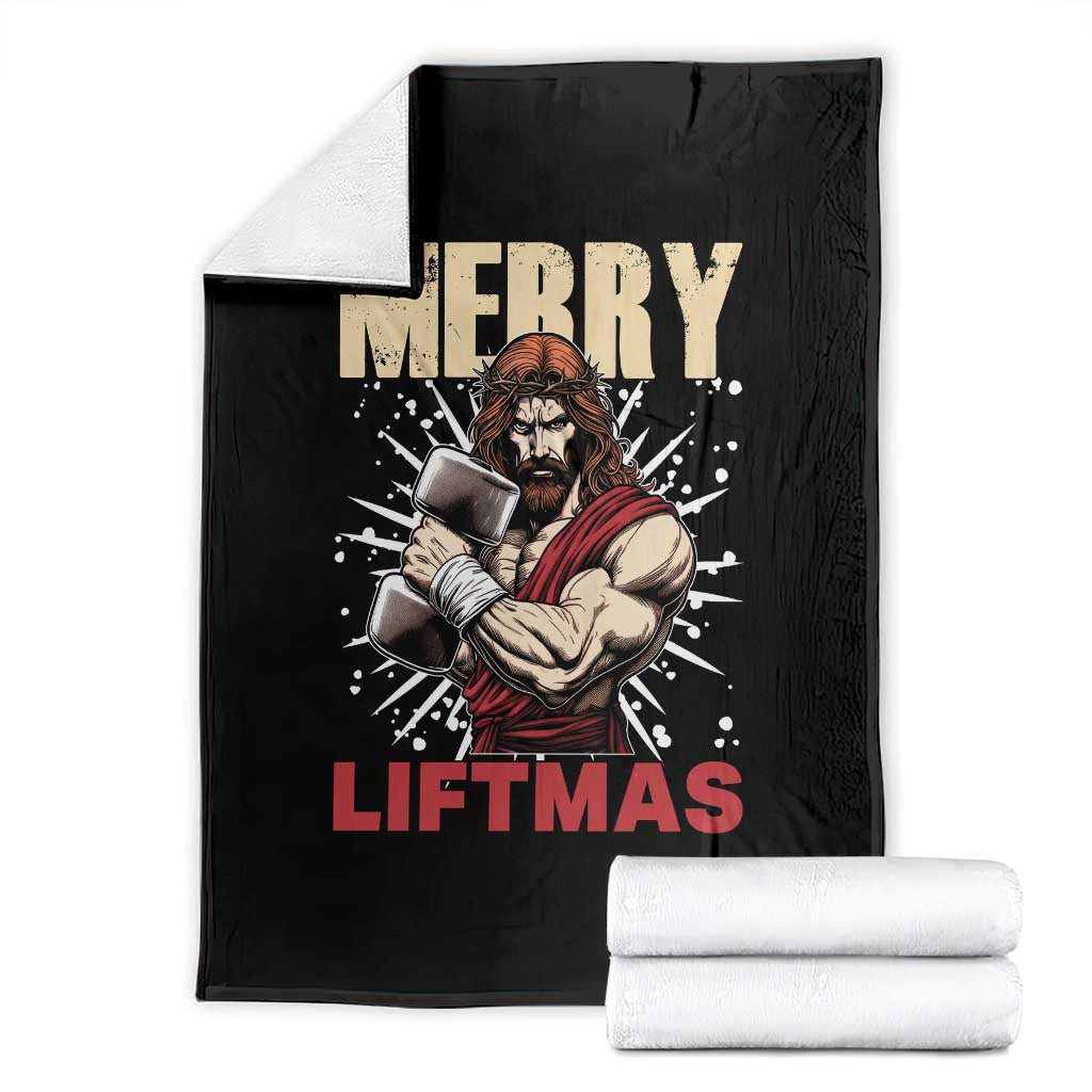 Jesus Gym Christmas Throw Blanket Merry Liftmas Xmas TS14 Black Print Your Wear