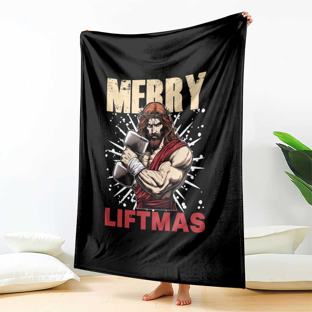 Jesus Gym Christmas Throw Blanket Merry Liftmas Xmas TS14 Print Your Wear