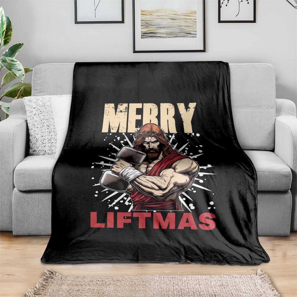 Jesus Gym Christmas Throw Blanket Merry Liftmas Xmas TS14 Print Your Wear
