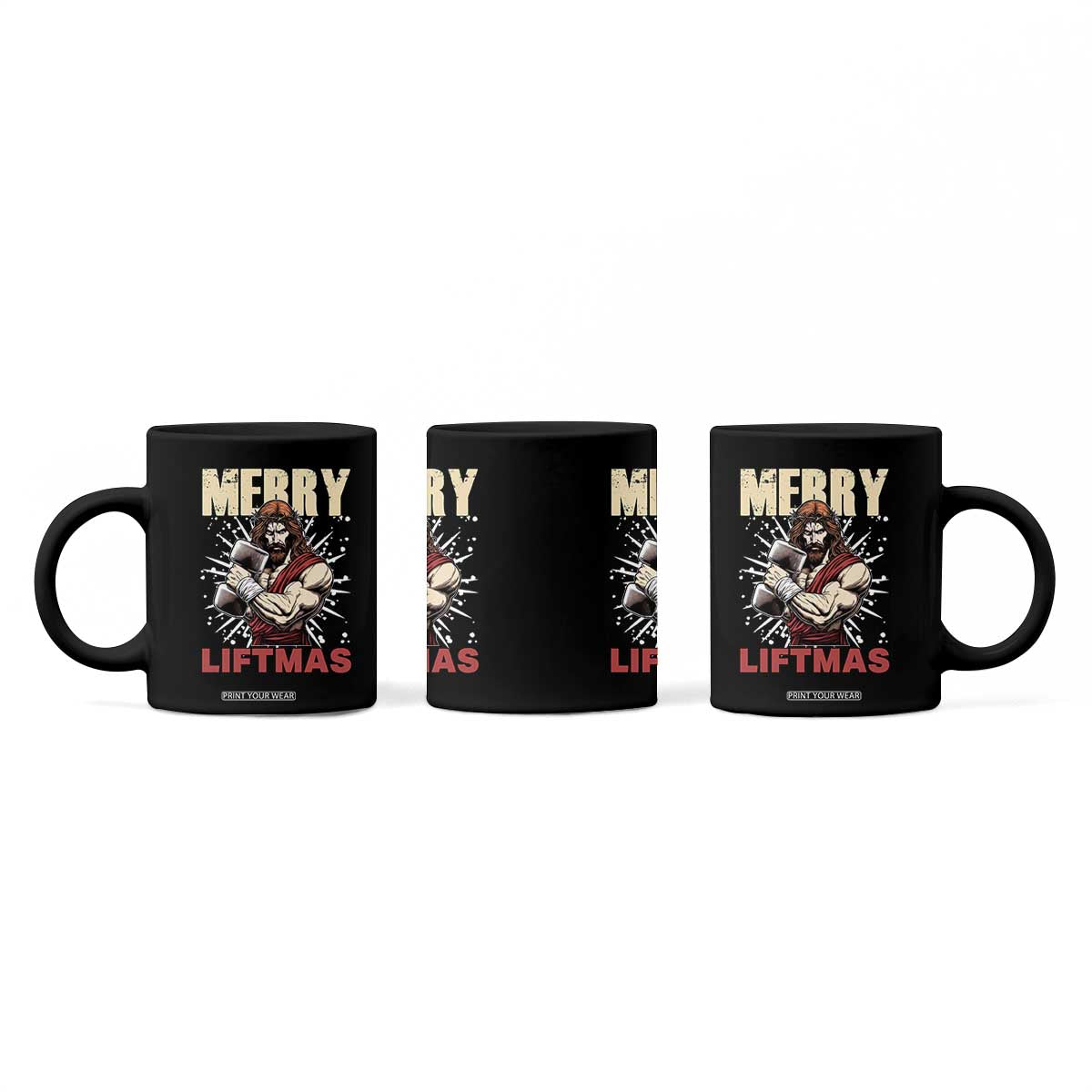 Jesus Gym Christmas Coffee Mug Merry Liftmas Xmas TS14 Print Your Wear