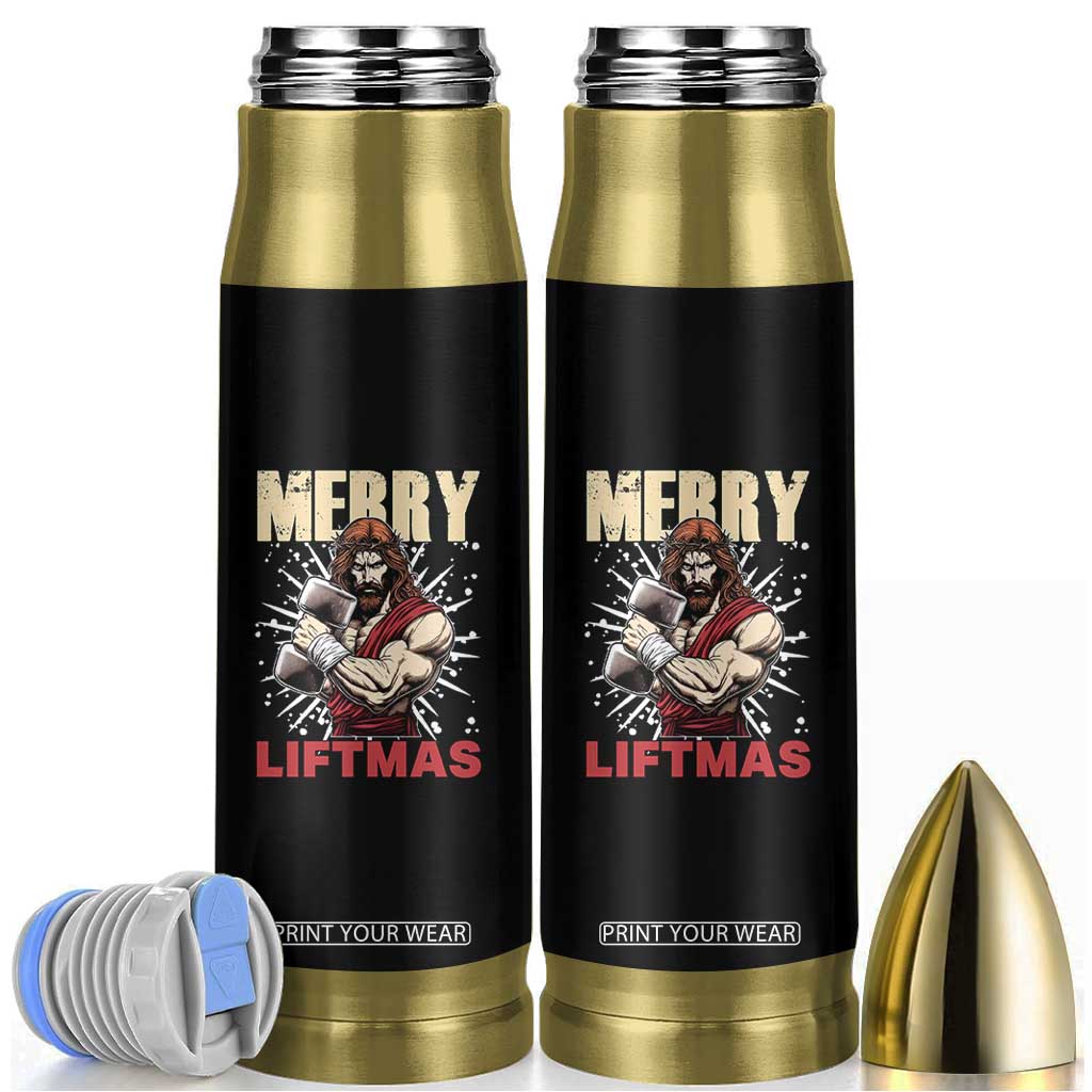 Jesus Gym Christmas Bullet Tumbler Merry Liftmas Xmas TS14 Black Print Your Wear