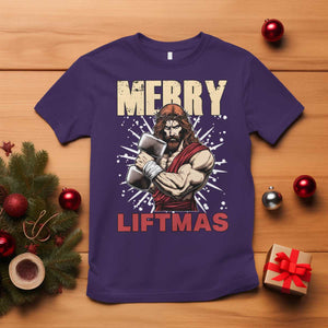 Jesus Gym Christmas T Shirt Merry Liftmas Xmas TS14 Purple Print Your Wear
