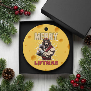 Jesus Gym Xmas Ceramic Ornament Merry Liftmas Xmas TS14 1pc Yellow Cheese Print Your Wear
