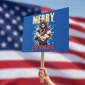 Jesus Gym Christmas Protest Sign Merry Liftmas Xmas TS14 Horizontal 18" × 24" Blue Print Your Wear