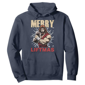 Jesus Gym Christmas Hoodie Merry Liftmas Xmas TS14 Navy Print Your Wear