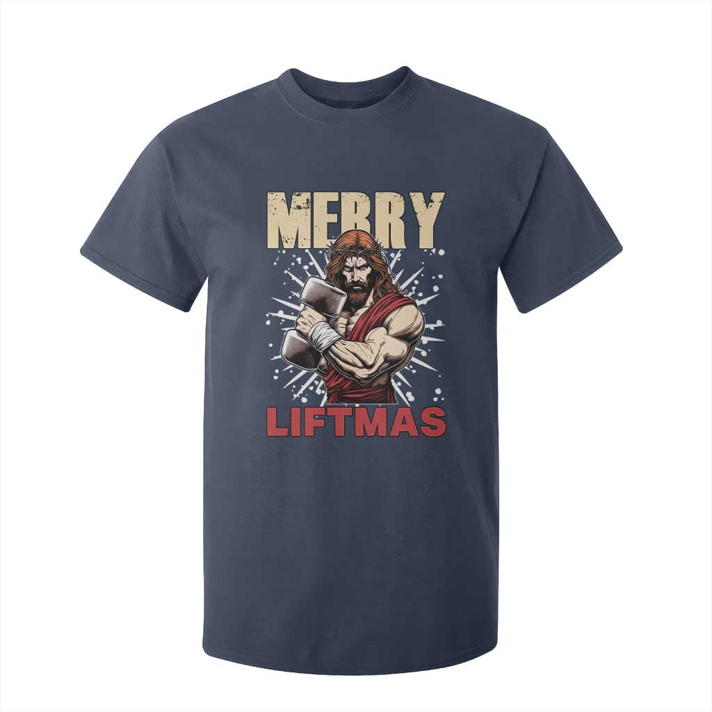 Jesus Gym Christmas T Shirt For Kid Merry Liftmas Xmas TS14 Navy Print Your Wear