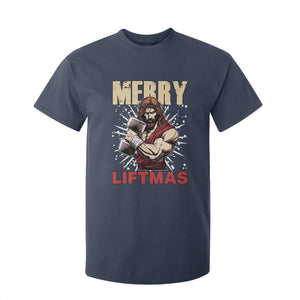 Jesus Gym Christmas T Shirt For Kid Merry Liftmas Xmas TS14 Navy Print Your Wear