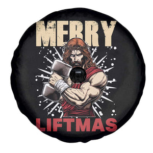 Jesus Gym Christmas Spare Tire Cover Merry Liftmas Xmas TS14 Print Your Wear