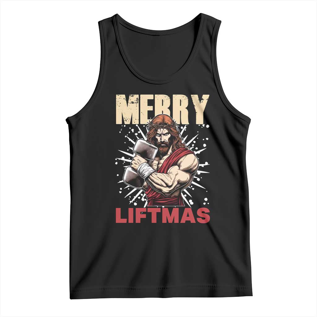 Jesus Gym Christmas Tank Top Merry Liftmas Xmas TS14 Black Print Your Wear