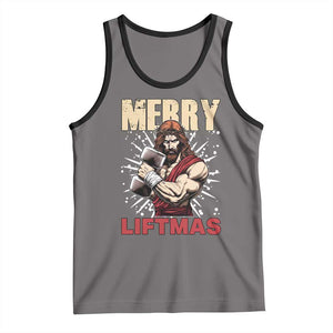 Jesus Gym Christmas Tank Top Merry Liftmas Xmas TS14 Deep Heather Black Print Your Wear