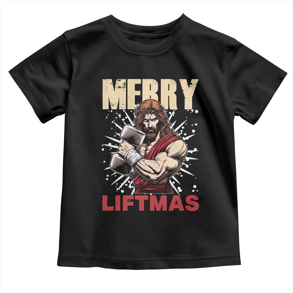 Jesus Gym Christmas Toddler T Shirt Merry Liftmas Xmas TS14 Black Print Your Wear