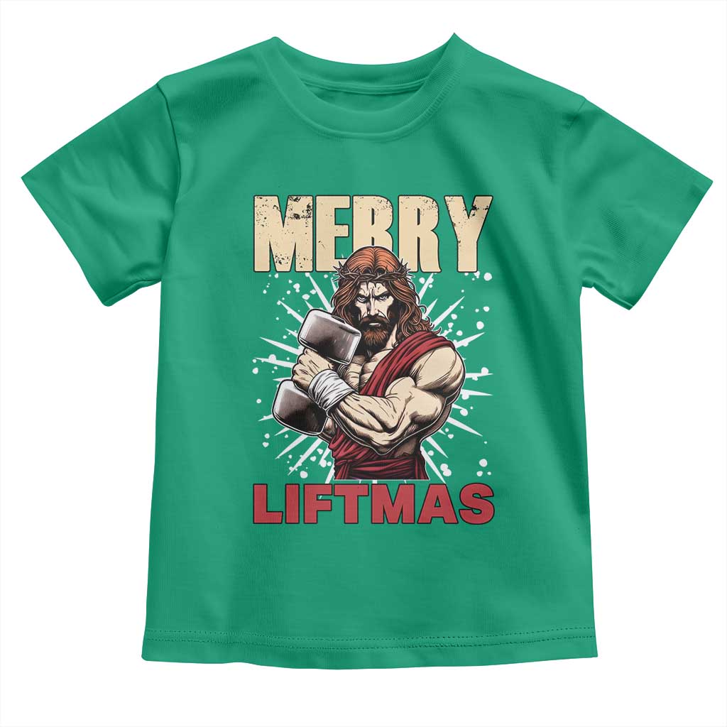 Jesus Gym Christmas Toddler T Shirt Merry Liftmas Xmas TS14 Irish Green Print Your Wear