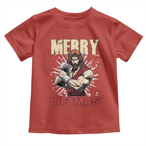 Jesus Gym Christmas Toddler T Shirt Merry Liftmas Xmas TS14 Red Print Your Wear