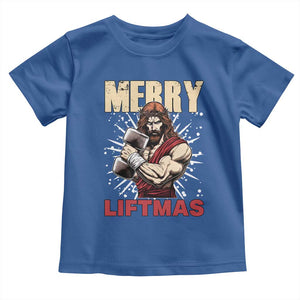 Jesus Gym Christmas Toddler T Shirt Merry Liftmas Xmas TS14 Royal Blue Print Your Wear