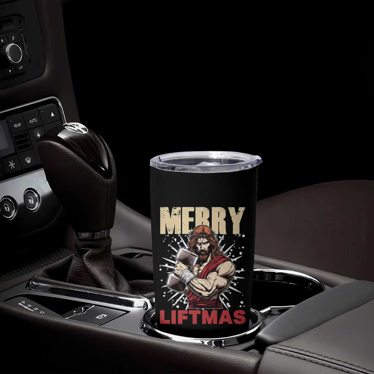 Jesus Gym Christmas Tumbler Cup Merry Liftmas Xmas TS14 Print Your Wear