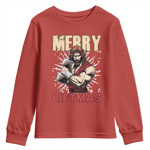 Jesus Gym Christmas Youth Sweatshirt Merry Liftmas Xmas TS14 Red Print Your Wear