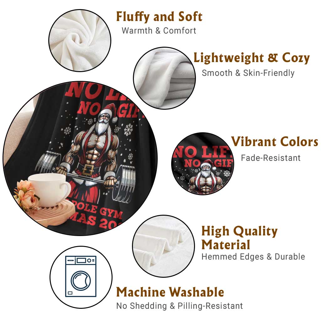 Santa Gym Christmas Throw Blanket Lifting Swole Santa Ugly Xmas TS14 Print Your Wear