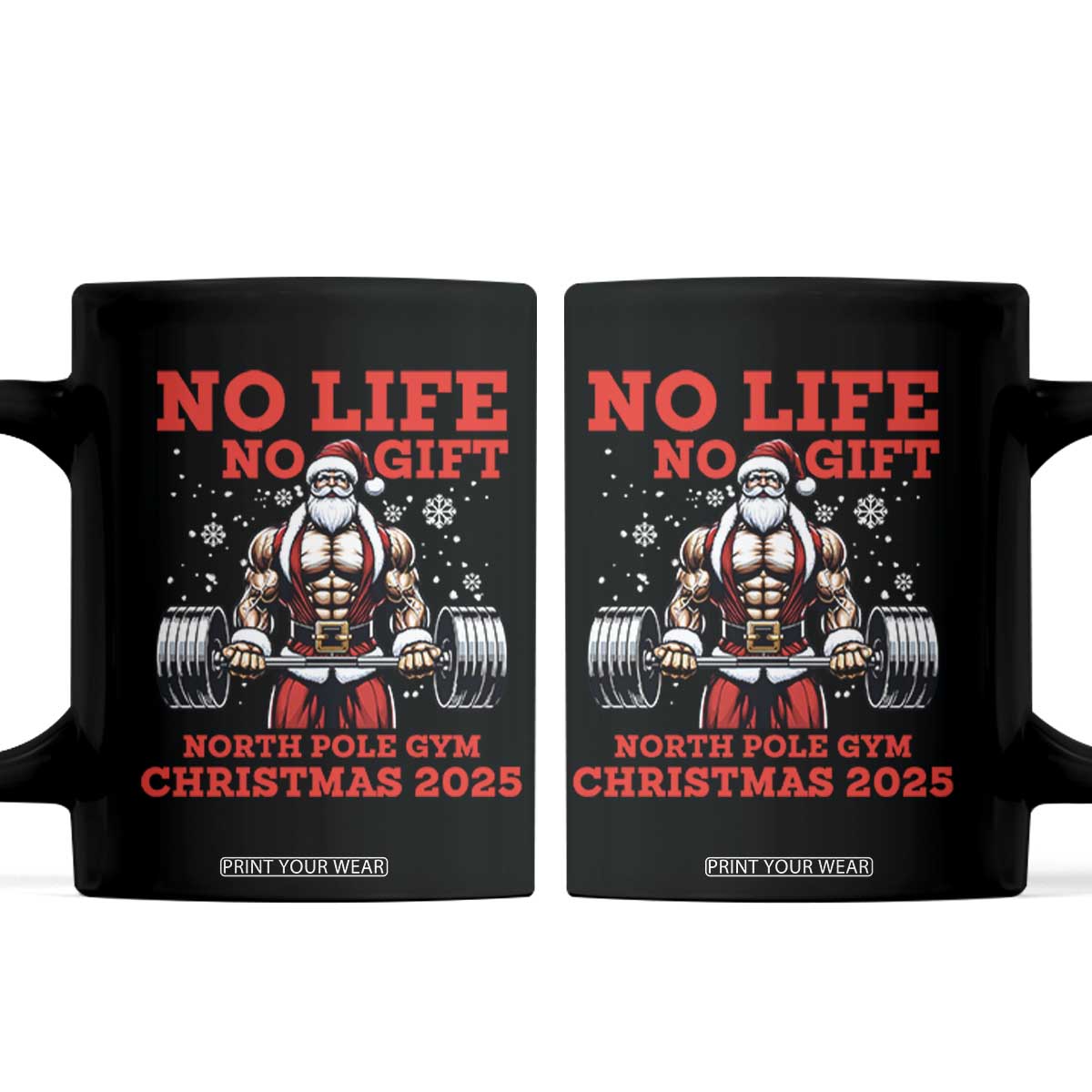 Santa Gym Christmas Coffee Mug Lifting Swole Santa Ugly Xmas TS14 Black Print Your Wear