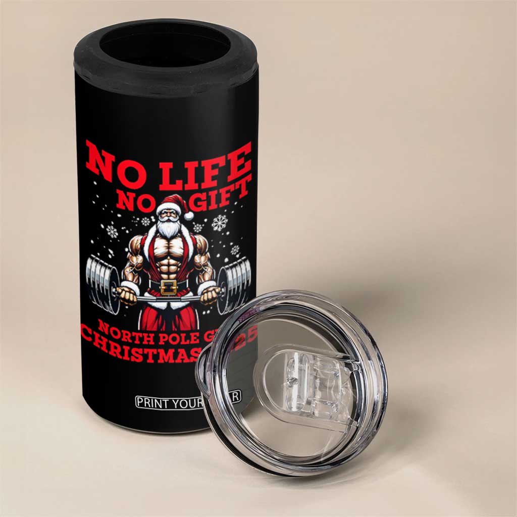 Santa Gym Christmas 4 in 1 Can Cooler Tumbler Lifting Swole Santa Ugly Xmas TS14 Print Your Wear