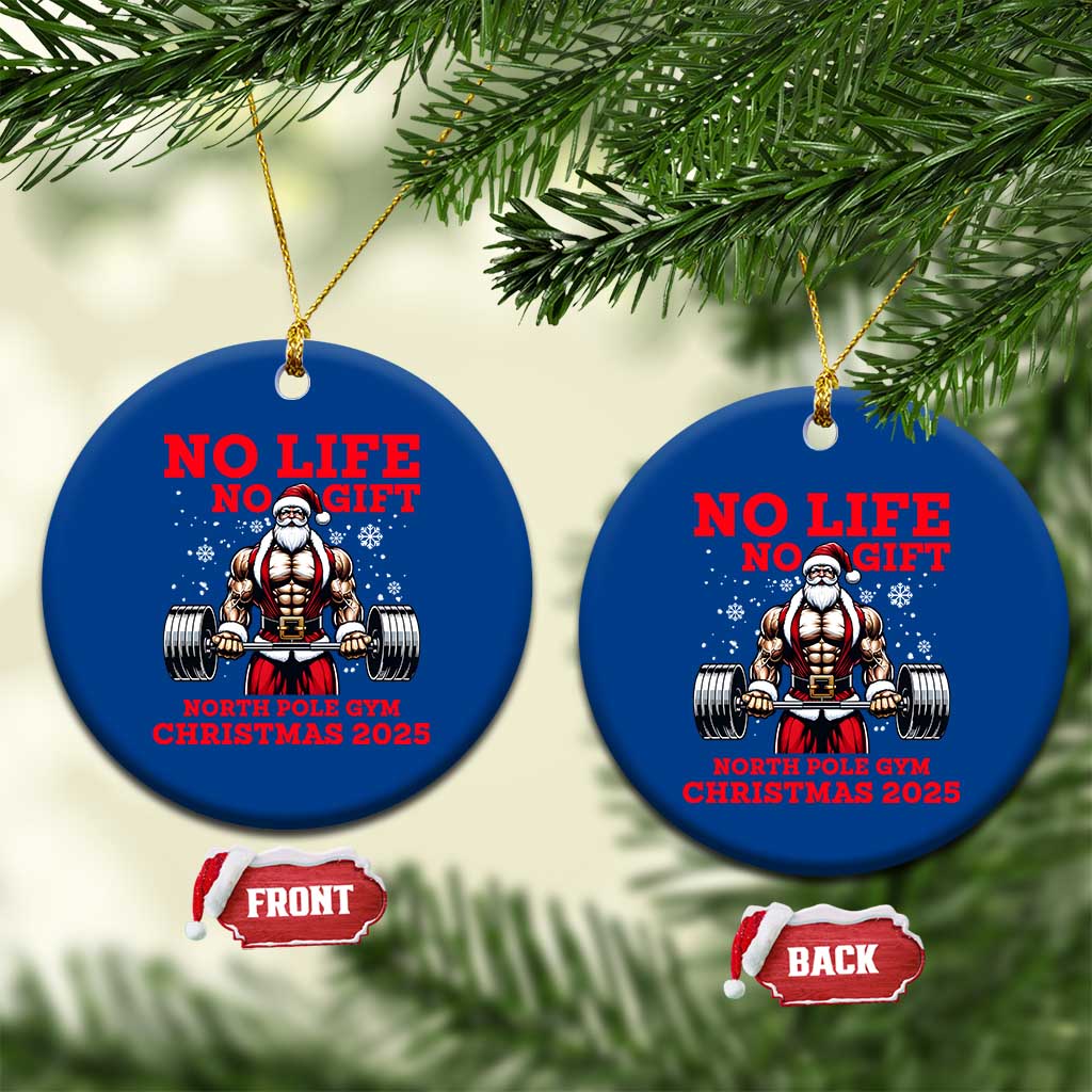 Santa Gym Xmas Ceramic Ornament Lifting Swole Santa Ugly Xmas TS14 1pc Blue Print Your Wear